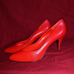 Size 9.5, Two Lips Vintage Leather Heels, Made in Spain